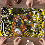 Personalized Richmond Tigers Puzzle Aboriginal Dot Art - Dreamtime Football Mascot