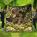 Personalized Richmond Tigers Quilt Aboriginal Dot Art - Dreamtime Football Mascot