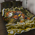 Personalized Richmond Tigers Quilt Bed Set Aboriginal Dot Art - Dreamtime Football Mascot