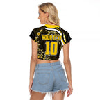 Personalized Richmond Tigers Raglan Cropped T Shirt Aboriginal Dot Art - Dreamtime Football Mascot