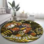 Personalized Richmond Tigers Round Carpet Aboriginal Dot Art - Dreamtime Football Mascot