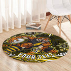 Personalized Richmond Tigers Round Carpet Aboriginal Dot Art - Dreamtime Football Mascot