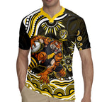 Personalized Richmond Tigers Rugby Jersey Aboriginal Dot Art - Dreamtime Football Mascot