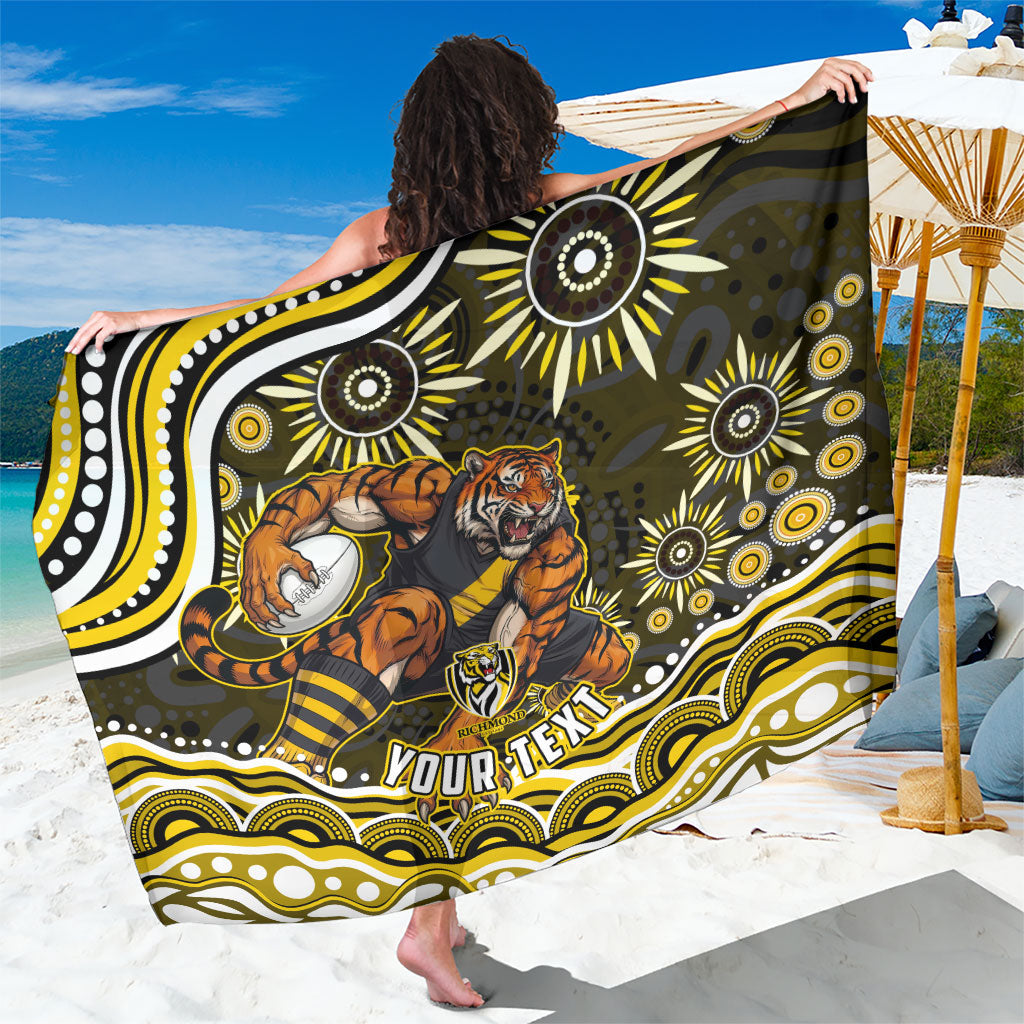 Personalized Richmond Tigers Sarong Aboriginal Dot Art - Dreamtime Football Mascot