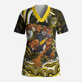 Personalized Richmond Tigers Scrub Top Aboriginal Dot Art - Dreamtime Football Mascot