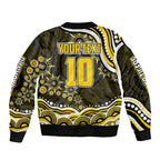 Personalized Richmond Tigers Sleeve Zip Bomber Jacket Aboriginal Dot Art - Dreamtime Football Mascot