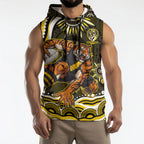 Personalized Richmond Tigers Sleeveless Hoodie Aboriginal Dot Art - Dreamtime Football Mascot