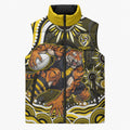Personalized Richmond Tigers Sleeveless Puffer Jacket Aboriginal Dot Art - Dreamtime Football Mascot