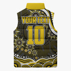 Personalized Richmond Tigers Sleeveless Puffer Jacket Aboriginal Dot Art - Dreamtime Football Mascot