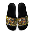 Personalized Richmond Tigers Slide Sandals Aboriginal Dot Art - Dreamtime Football Mascot
