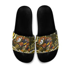 Personalized Richmond Tigers Slide Sandals Aboriginal Dot Art - Dreamtime Football Mascot