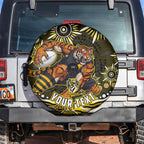 Personalized Richmond Tigers Spare Tire Cover Aboriginal Dot Art - Dreamtime Football Mascot