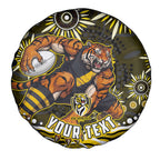 Personalized Richmond Tigers Spare Tire Cover Aboriginal Dot Art - Dreamtime Football Mascot