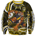 Personalized Richmond Tigers Sweatshirt Aboriginal Dot Art - Dreamtime Football Mascot