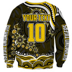 Personalized Richmond Tigers Sweatshirt Aboriginal Dot Art - Dreamtime Football Mascot