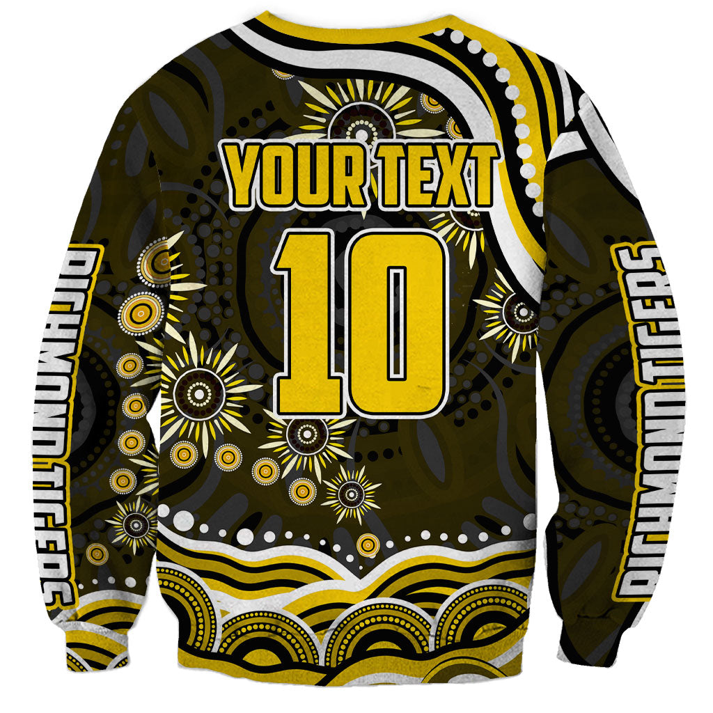 Personalized Richmond Tigers Sweatshirt Aboriginal Dot Art - Dreamtime Football Mascot