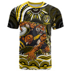 Personalized Richmond Tigers T Shirt Aboriginal Dot Art - Dreamtime Football Mascot