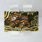 Personalized Richmond Tigers Tablecloth Aboriginal Dot Art - Dreamtime Football Mascot