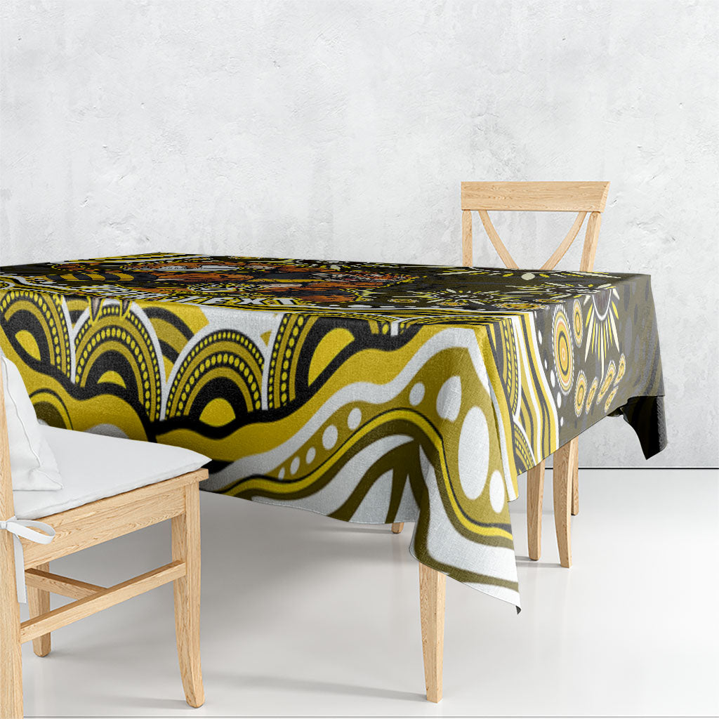 Personalized Richmond Tigers Tablecloth Aboriginal Dot Art - Dreamtime Football Mascot