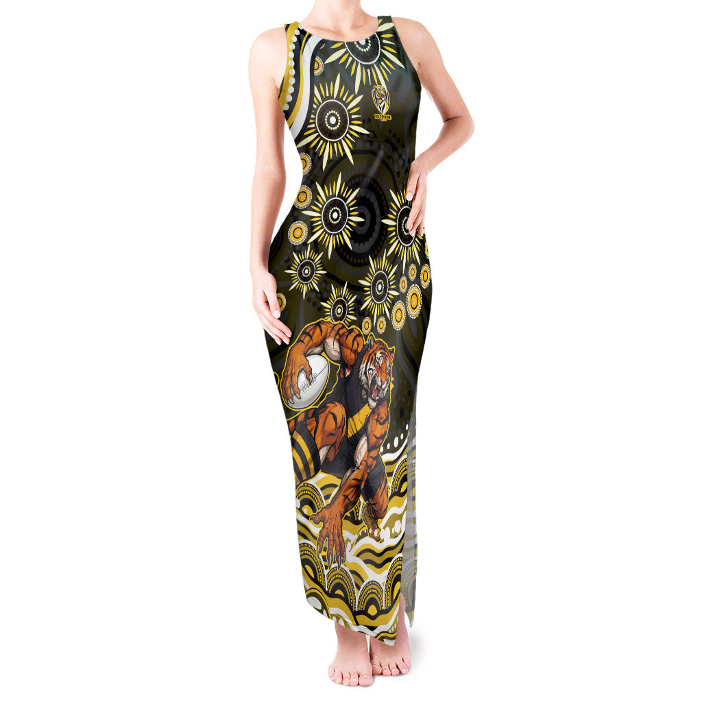 Personalized Richmond Tigers Tank Maxi Dress Aboriginal Dot Art - Dreamtime Football Mascot