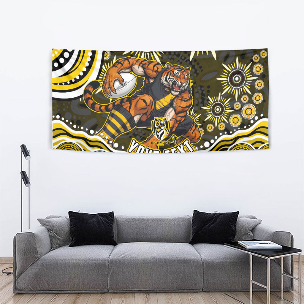 Personalized Richmond Tigers Tapestry Aboriginal Dot Art - Dreamtime Football Mascot