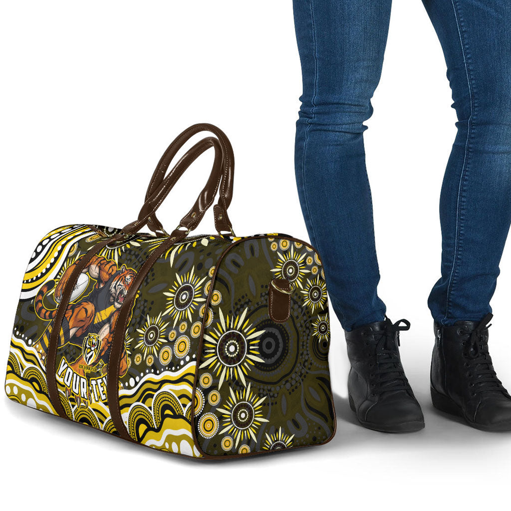 Personalized Richmond Tigers Travel Bag Aboriginal Dot Art - Dreamtime Football Mascot