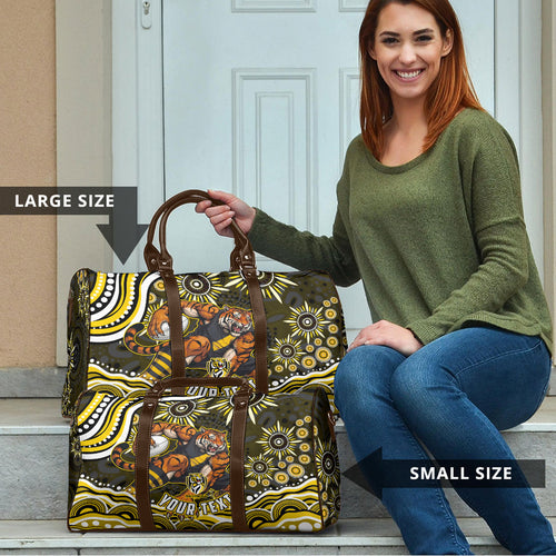 Personalized Richmond Tigers Travel Bag Aboriginal Dot Art - Dreamtime Football Mascot