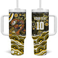 Personalized Richmond Tigers Tumbler With Handle Aboriginal Dot Art - Dreamtime Football Mascot