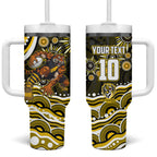 Personalized Richmond Tigers Tumbler With Handle Aboriginal Dot Art - Dreamtime Football Mascot