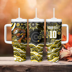Personalized Richmond Tigers Tumbler With Handle Aboriginal Dot Art - Dreamtime Football Mascot