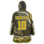 Personalized Richmond Tigers Wearable Blanket Hoodie Aboriginal Dot Art - Dreamtime Football Mascot