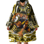 Personalized Richmond Tigers Wearable Blanket Hoodie Aboriginal Dot Art - Dreamtime Football Mascot