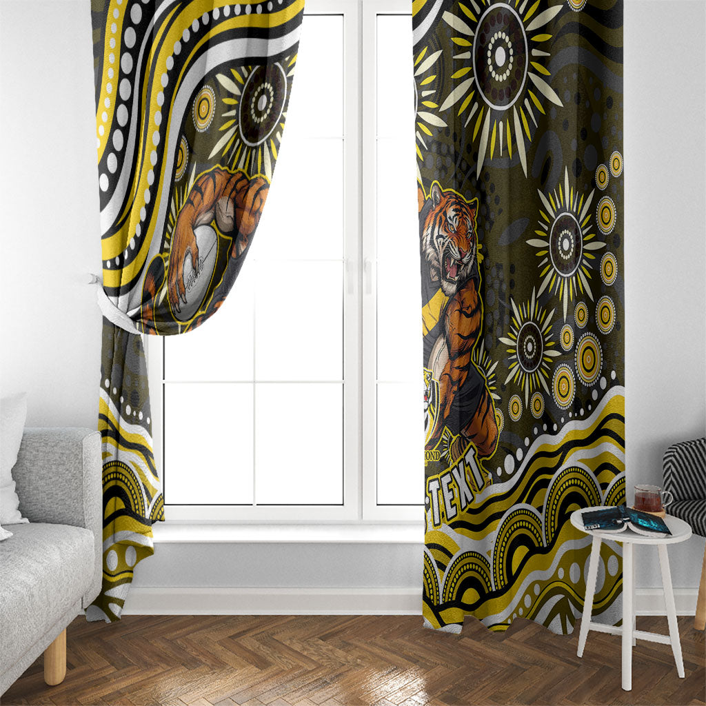 Personalized Richmond Tigers Window Curtain Aboriginal Dot Art - Dreamtime Football Mascot