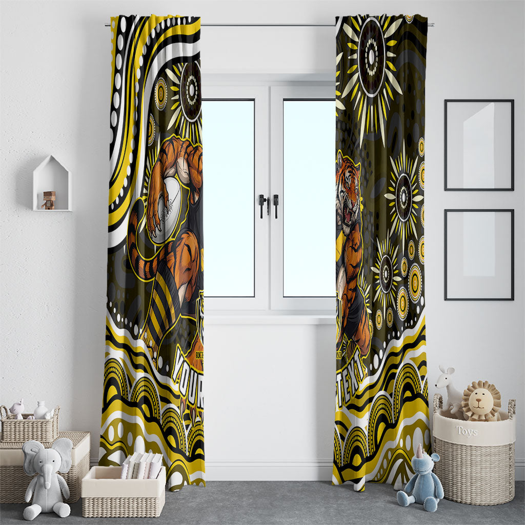 Personalized Richmond Tigers Window Curtain Aboriginal Dot Art - Dreamtime Football Mascot
