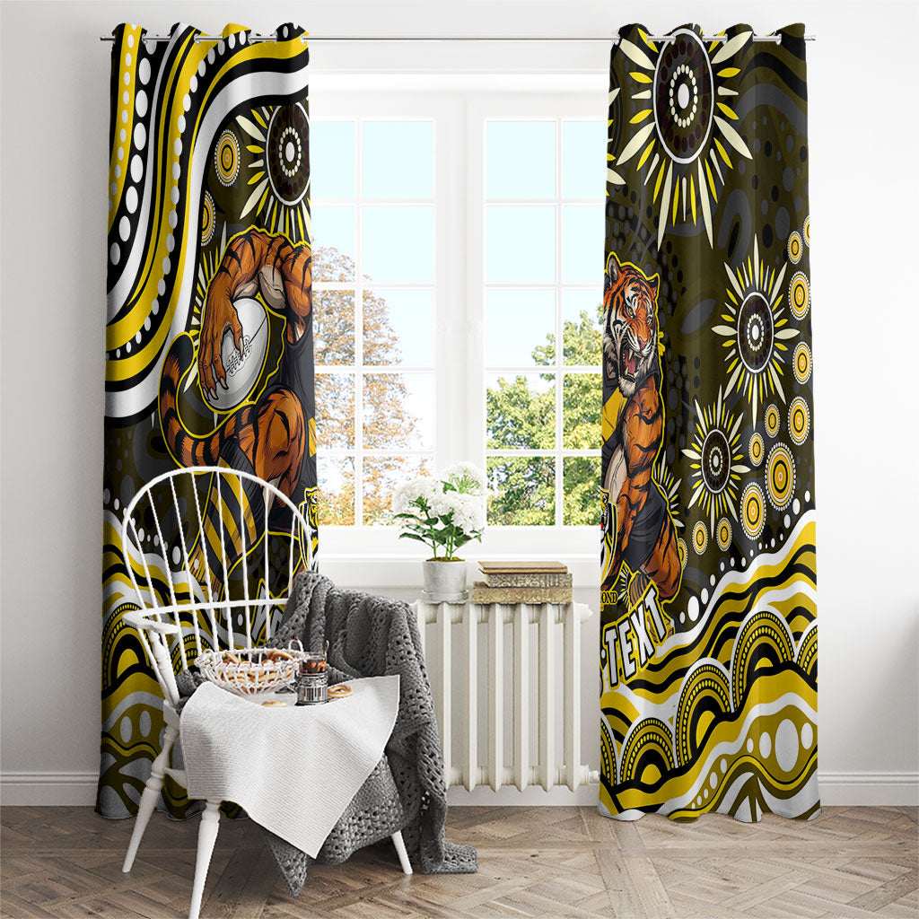 Personalized Richmond Tigers Window Curtain Aboriginal Dot Art - Dreamtime Football Mascot