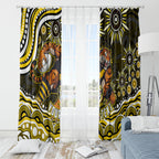 Personalized Richmond Tigers Window Curtain Aboriginal Dot Art - Dreamtime Football Mascot