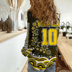 Personalized Richmond Tigers Women Casual Shirt Aboriginal Dot Art - Dreamtime Football Mascot