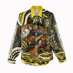 Personalized Richmond Tigers Women Casual Shirt Aboriginal Dot Art - Dreamtime Football Mascot