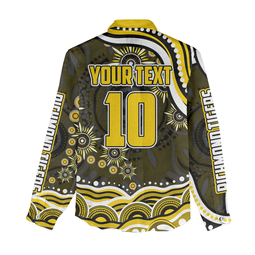 Personalized Richmond Tigers Women Casual Shirt Aboriginal Dot Art - Dreamtime Football Mascot