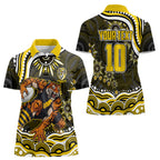 Personalized Richmond Tigers Women Polo Shirt Aboriginal Dot Art - Dreamtime Football Mascot