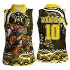 Personalized Richmond Tigers Women Sleeveless Polo Shirt Aboriginal Dot Art - Dreamtime Football Mascot