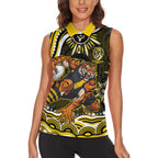 Personalized Richmond Tigers Women Sleeveless Polo Shirt Aboriginal Dot Art - Dreamtime Football Mascot
