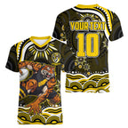 Personalized Richmond Tigers Women V-Neck T-Shirt Aboriginal Dot Art - Dreamtime Football Mascot
