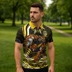 Personalized Richmond Tigers Zipper Polo Shirt Aboriginal Dot Art - Dreamtime Football Mascot