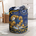 Personalized West Coast Eagles AFL Mascot Laundry Basket Aboriginal Dot Art - Dreamtime Football Mascot
