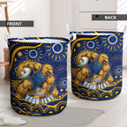 Personalized West Coast Eagles AFL Mascot Laundry Basket Aboriginal Dot Art - Dreamtime Football Mascot