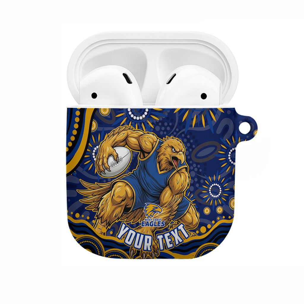 Personalized West Coast Eagles AFL Mascot AirPods Case Aboriginal Dot Art - Dreamtime Football Mascot