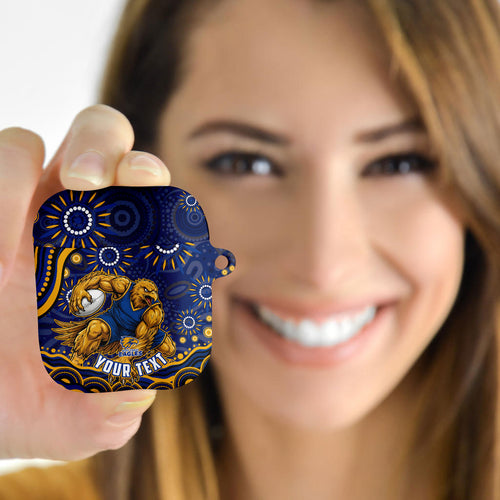 Personalized West Coast Eagles AFL Mascot AirPods Case Aboriginal Dot Art - Dreamtime Football Mascot