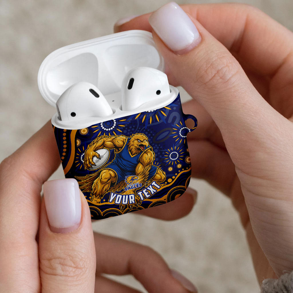 Personalized West Coast Eagles AFL Mascot AirPods Case Aboriginal Dot Art - Dreamtime Football Mascot