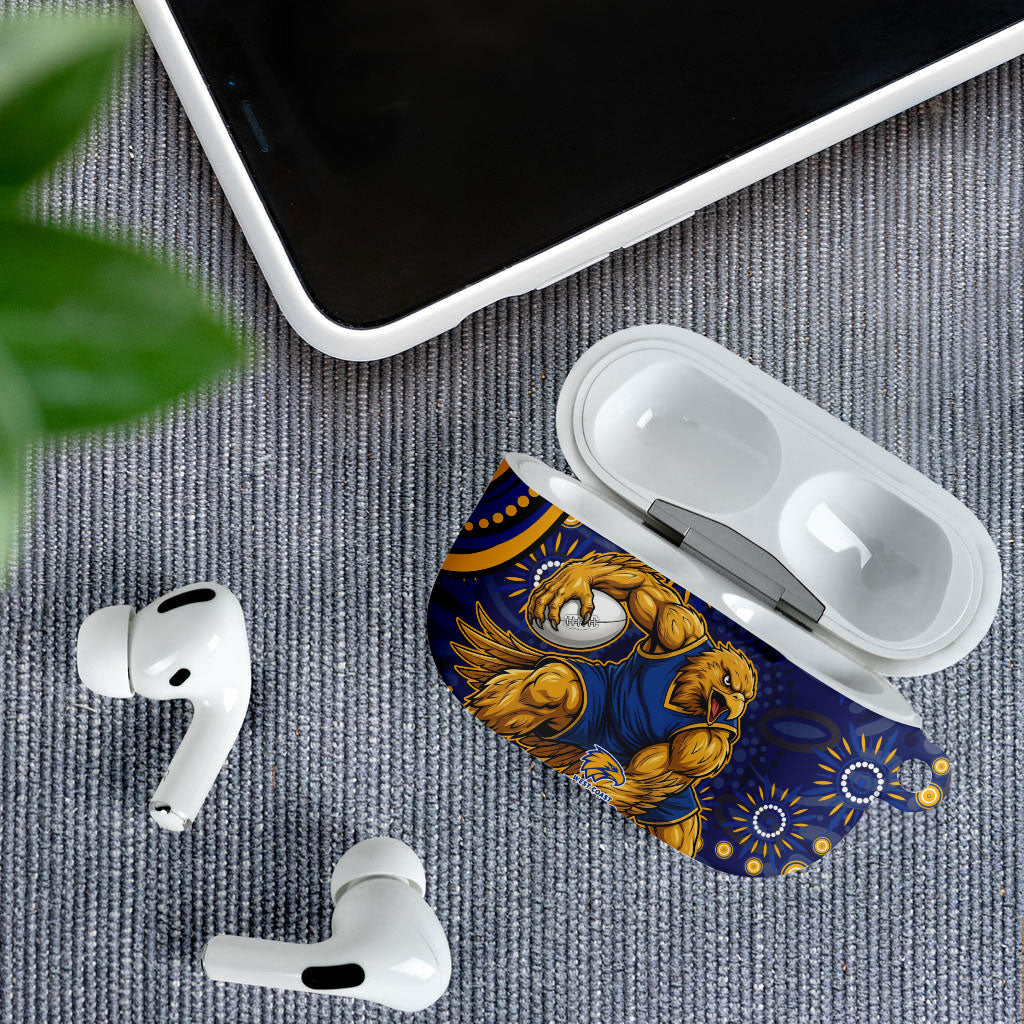 Personalized West Coast Eagles AFL Mascot AirPods Case Aboriginal Dot Art - Dreamtime Football Mascot